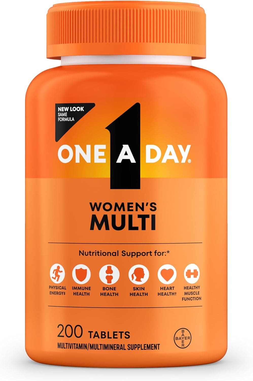 One A Day Multivitamin for Women — Daily Vitamins with Biotin, Calcium, Folic Acid, Iron & Zinc, 200 Ct