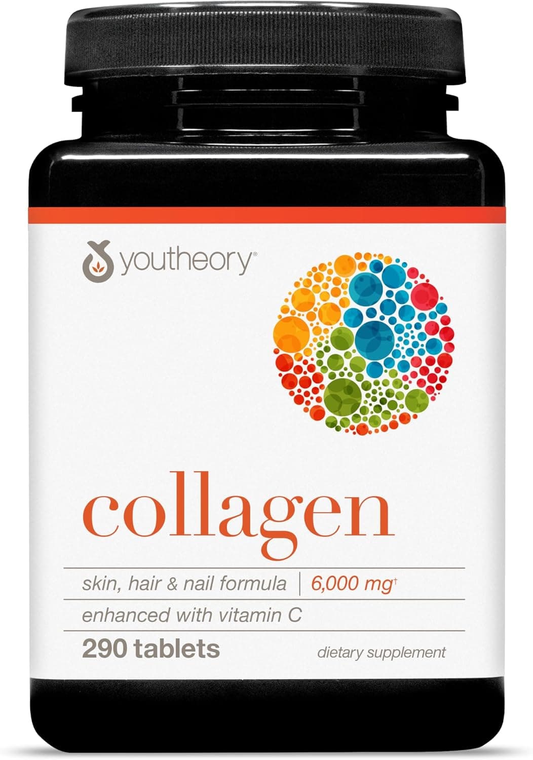 Youtheory Advanced Collagen — 6,000 mg Hydrolyzed Collagen Peptides with Vitamin C, 290 Tablets